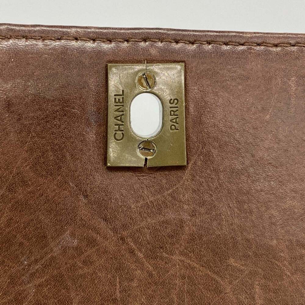CHANEL Brown Lambskin Leather Shoulder Bag - Picture 8 of 12